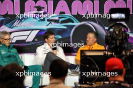 (L to R): Mike Krack (LUX) Aston Martin F1 Team, Team Principal; James Vowles (GBR) Williams Racing Team Principal; and Zak Brown (USA) McLaren Executive Director, in the FIA Press Conference. 03.05.2024. Formula 1 World Championship, Rd 6, Miami Grand Prix, Miami, Florida, USA, Sprint Qualifying Day.