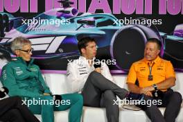 (L to R): Mike Krack (LUX) Aston Martin F1 Team, Team Principal; James Vowles (GBR) Williams Racing Team Principal; and Zak Brown (USA) McLaren Executive Director, in the FIA Press Conference. 03.05.2024. Formula 1 World Championship, Rd 6, Miami Grand Prix, Miami, Florida, USA, Sprint Qualifying Day.