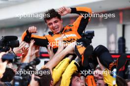 Race winner Lando Norris (GBR) McLaren celebrates in parc ferme with the team. 05.05.2024. Formula 1 World Championship, Rd 6, Miami Grand Prix, Miami, Florida, USA, Race Day.