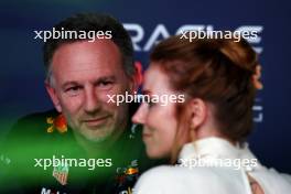 (L to R): Christian Horner (GBR) Red Bull Racing Team Principal with his wife Geri Horner (GBR) Singer. 09.03.2024. Formula 1 World Championship, Rd 2, Saudi Arabian Grand Prix, Jeddah, Saudi Arabia, Race Day.