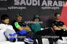 (L to R): Yuki Tsunoda (JPN) RB; Valtteri Bottas (FIN) Sauber; Lance Stroll (CDN) Aston Martin F1 Team; and Nico Hulkenberg (GER) Haas F1 Team, in the FIA Press Conference. 06.03.2024. Formula 1 World Championship, Rd 2, Saudi Arabian Grand Prix, Jeddah, Saudi Arabia, Preparation Day.