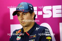 Sergio Perez (MEX) Red Bull Racing in the FIA Press Conference. 21.02.2024. Formula 1 Testing, Sakhir, Bahrain, Day One.