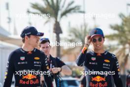(L to R): Max Verstappen (NLD) Red Bull Racing with Sergio Perez (MEX) Red Bull Racing. 21.02.2024. Formula 1 Testing, Sakhir, Bahrain, Day One.