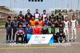 F2 Class of 2024 group photograph. 28.02.2024. FIA Formula 2 Championship, Rd 1, Sakhir, Bahrain, Thursday.