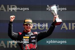 Christian Mansell (GBR) ART Grand Prix celebrates his second position on the podium. 02.03.2024. FIA Formula 3 Championship, Rd 1, Feature Race, Sakhir, Bahrain, Saturday.